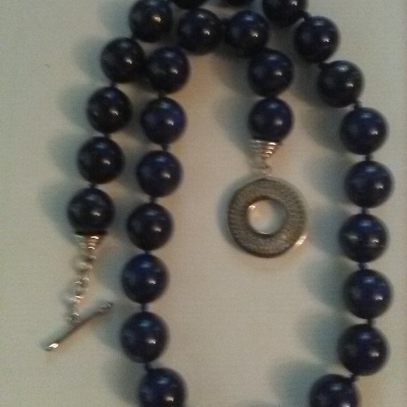 Jewelry - Blue Lapis Bead Knotted Necklace